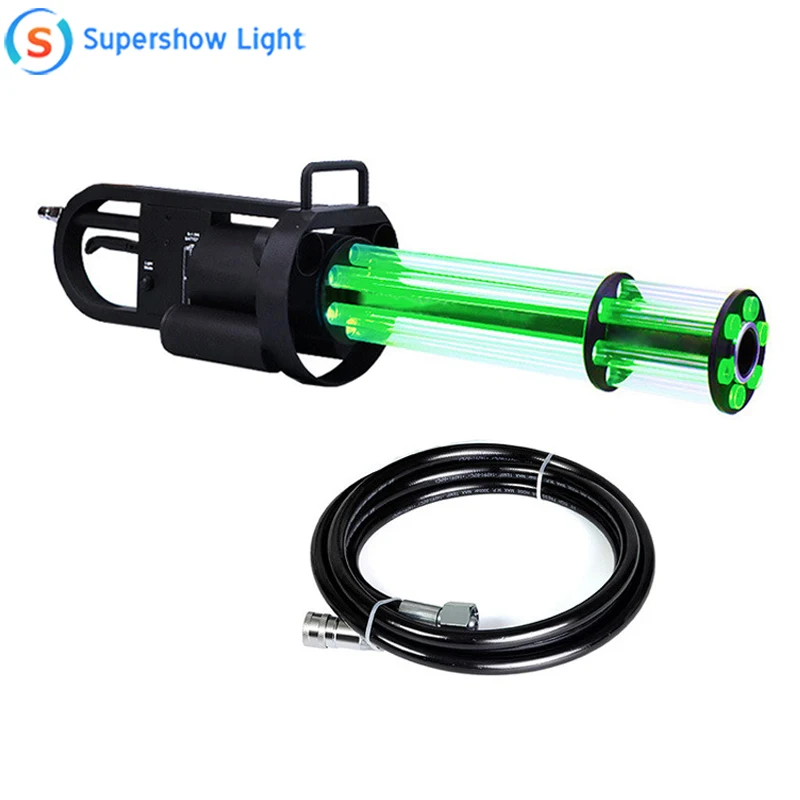 

Nightclub Jet Machine Stage Effect Hold Hand DJ Fog Cannon Rotation Led Changing Rgb Color Spinning Led CO2 Gun