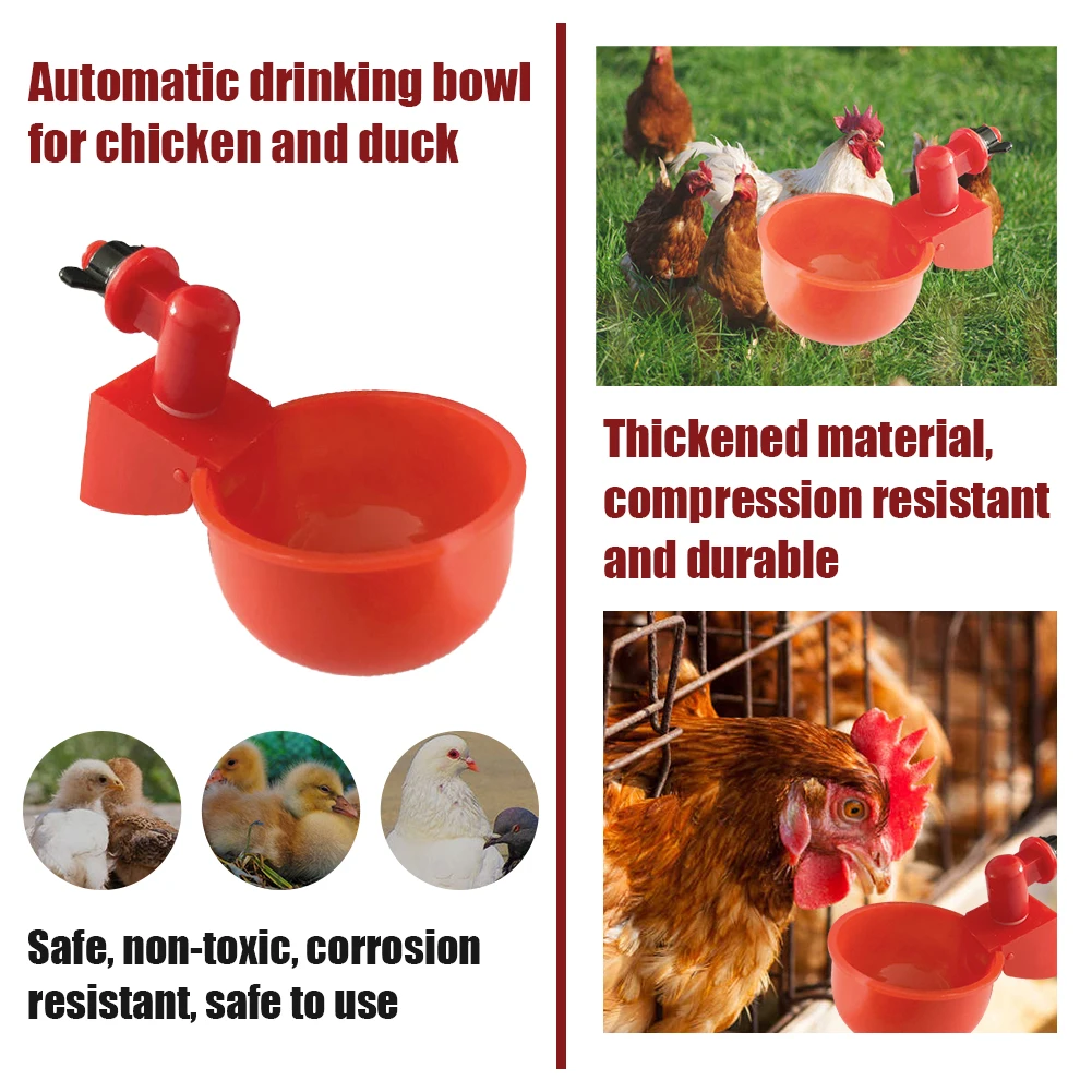 

2-6PCS Automatic Chicken Drinker Poultry Waterer Drinking Water Feeder for Quail Chicks Duck Goose Turkeys Birds