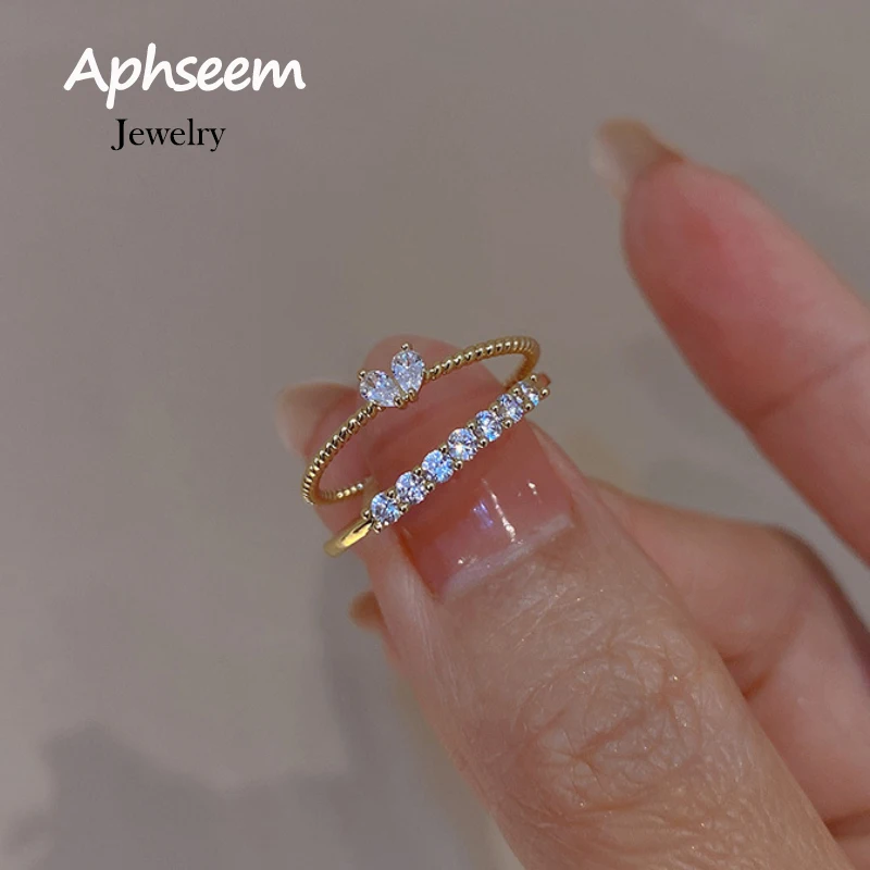 Новые модные милые обручальные кольца в форме сердца с кристаллами для женщин