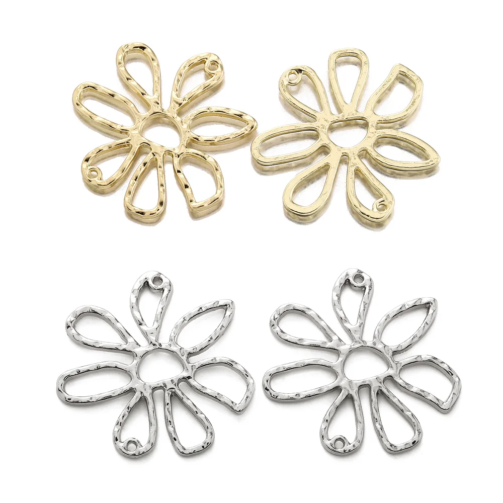 

10Pcs Zinc Alloy Hollow Flower Charms Frame Dangle Pendants For DIY Choker Necklace Bracelet Earrings Jewelry Making Accessories