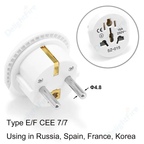 Универсальный адаптер штепсельной вилки ЕС 16A 2 розетка для круглых штырей AU UK CN US To EU настенная розетка AC 250V дорожный адаптер высокого качества