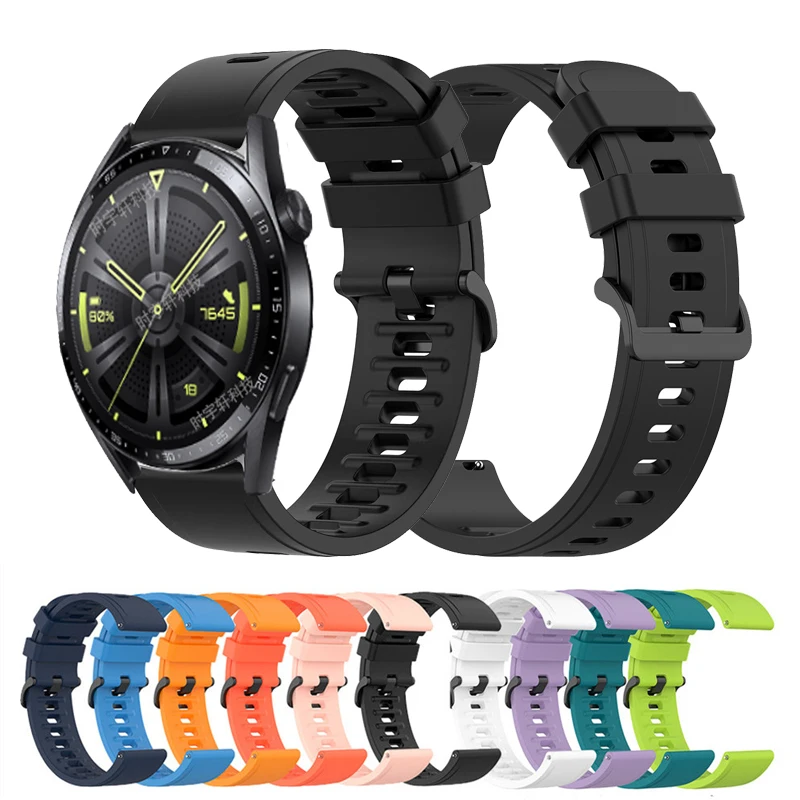 

20mm 22mm Sports Strap For Huawei Watch GT 3 42mm 46mm/3 Pro 43mm/2E/Runner/2 Pro Silicone Bracelet For Huawei Watch 3 Pro Band