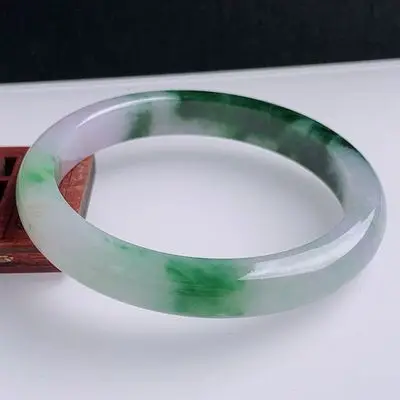 

Natural Burmese Emerald Green Two-color 54mm-64mm Bracelet Elegant Princess Jewelry Best Gift for Mom and Girlfriend