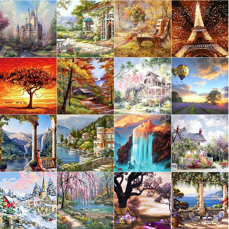 

Diamond painting 5d full diamond sunset dusk seaside scenery cross stitch paste diamond living room decoration painting