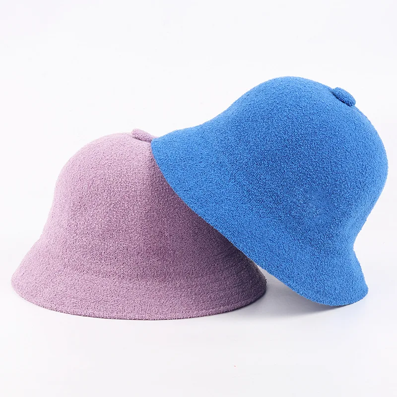 2023 Bucket Cap for Women Girls Classic Embroidery Towel Mesh Fisherman Hat Flat-top Basin Hat Free Shipping