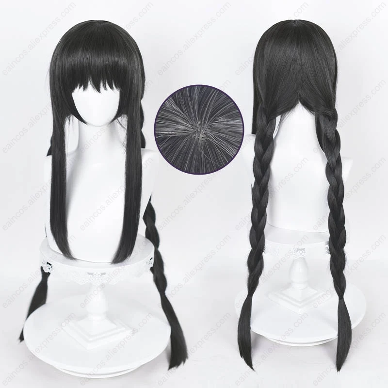 Парик для косплея Homura Akemi длиной 90 см темно-серые прямые/парики с приманками