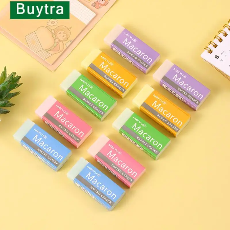 

Random Pencil Eraser Macaron Color Durable Less Crumb Eraser Children Non-marking Correction Eraser Student School Stationery