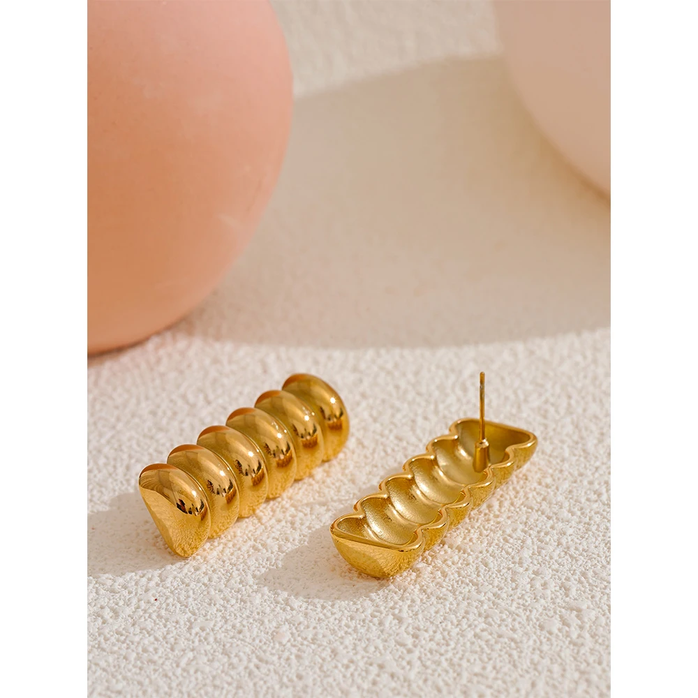 Серьги-гвоздики из нержавеющей стали с геометрическим рисунком