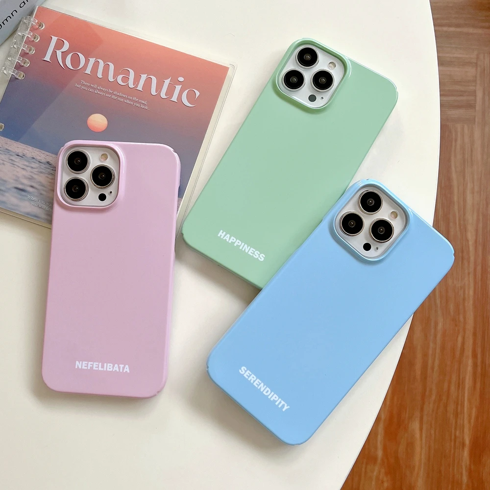 

Cute Macaron Color Painting Phone Case For iPhone 11 12 13 iPhone11 iPhone13 Pro Xs Max X Xr Slim Thin Protective Hard PC Cover