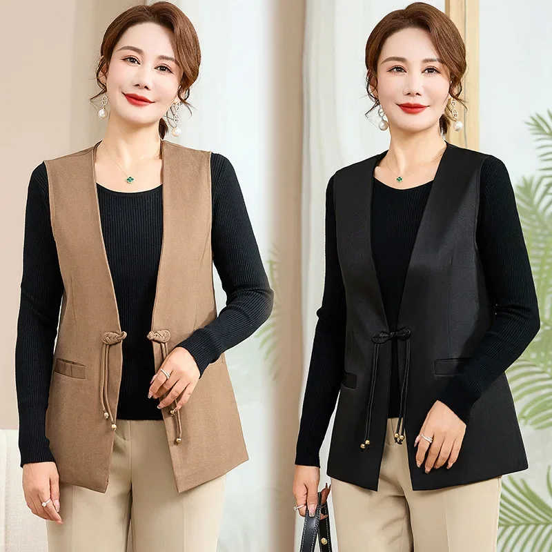 Весна-Осень новый стиль однотонный жилет с v-образным вырезом повседневная