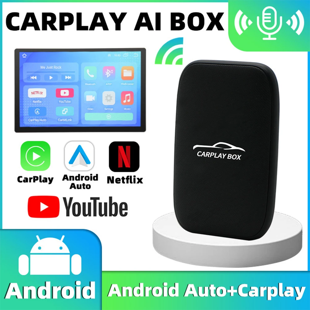 

Carplay Ai Box беспроводной Carplay Android автомобильный адаптер беспроводной портативный мультимедийный видео бокс Bluetooth Android Автомобильные аксессуары