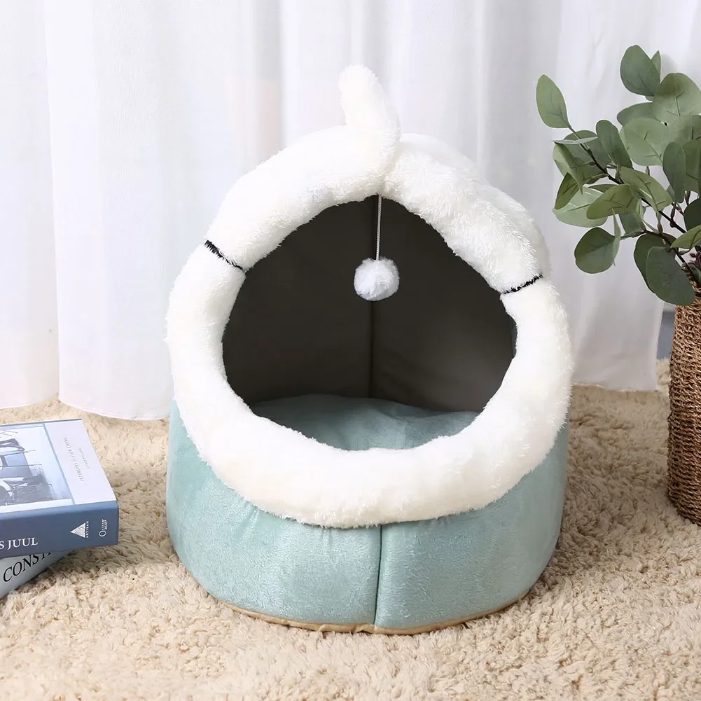

Cat Bed House Kennel Nest Round Pets Sleeping Cave Kitten Beds Pet Basket Cozy Kitten Lounger Cushion Cat House Tent Dog House