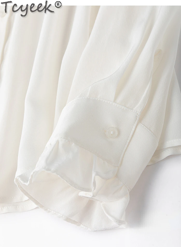 Женская рубашка из шелка тутового шелкопряда с длинным рукавом