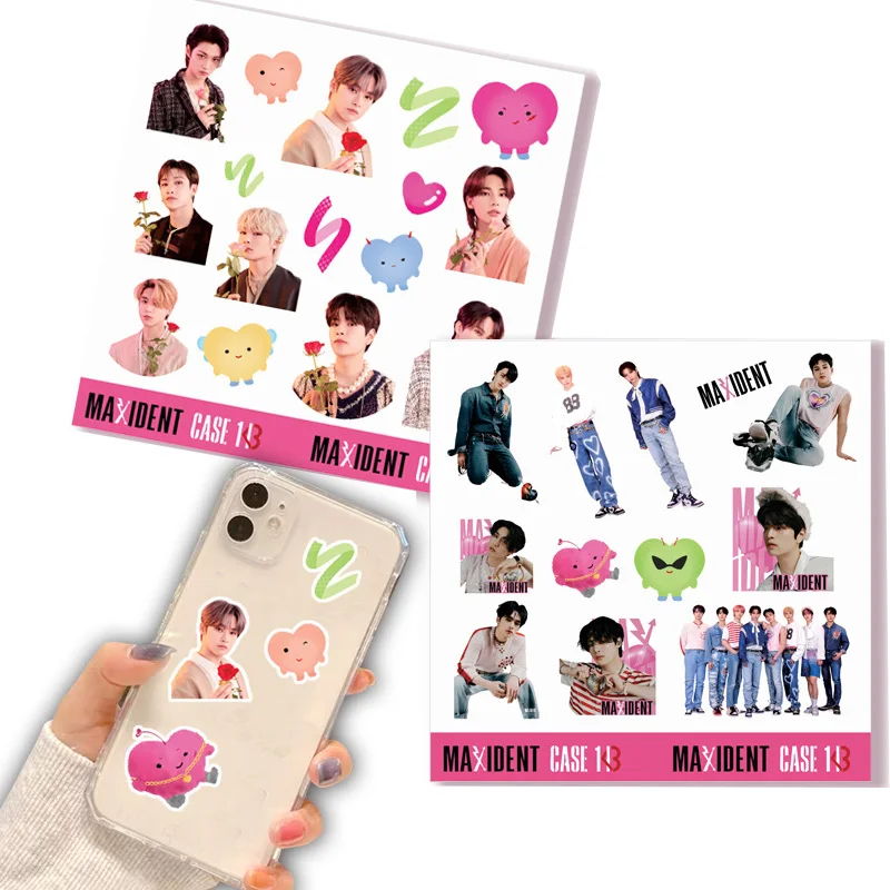 

2023 Kpop Stray Kids Stickers MAXIDENT Album Logo For Phone Case DIY Scrapbooking Laptop Notebook Cartoon Sticker Accessories