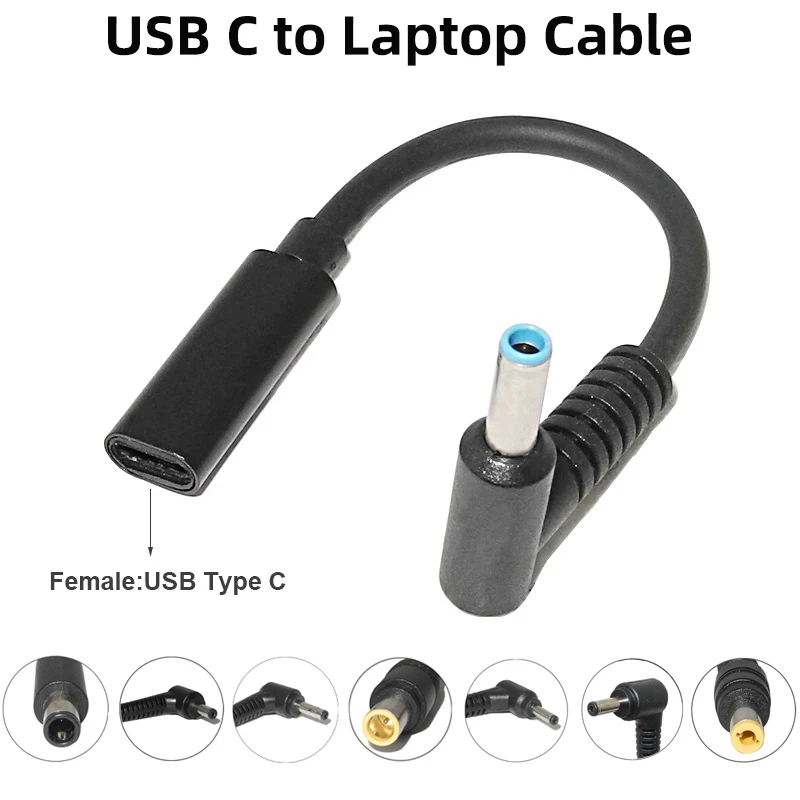 Connector Cable Cord Usb Type C Pd Female To Universal Male Plug Converter For Lenovo Hp Asus
