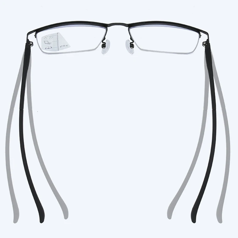 Легкие мужские очки для чтения в полуоправе с синей блокировкой прогрессивные