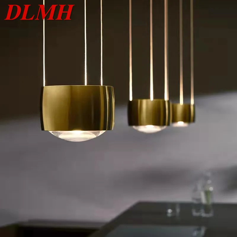 

DLMH Nordic Pendant Lamp Creative LED Vintage Simple Gold Small Light for Home Dining Room Bedroom Bedside Decor