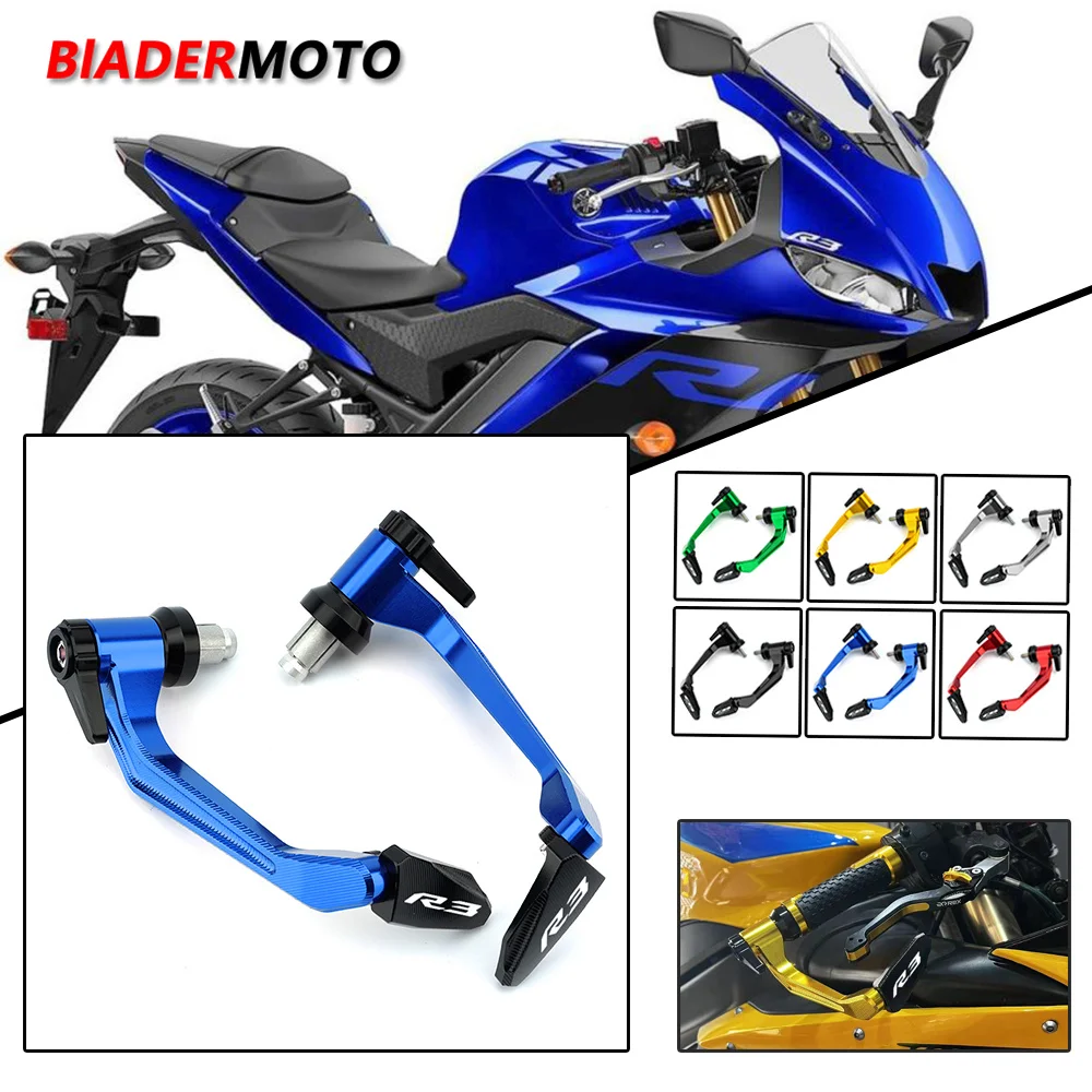

For YAMAHA YZF R3 YZFR3 YZF-R3 2017 - 2023 Motorcycle CNC Handlebar Grips Guard Brake Clutch Levers Guard Protector With Logo R3