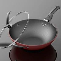 modern chinese wok non stick pan traditional kitchen wok with lid frying pan panela antiaderente kitchen dining bar ec50cg