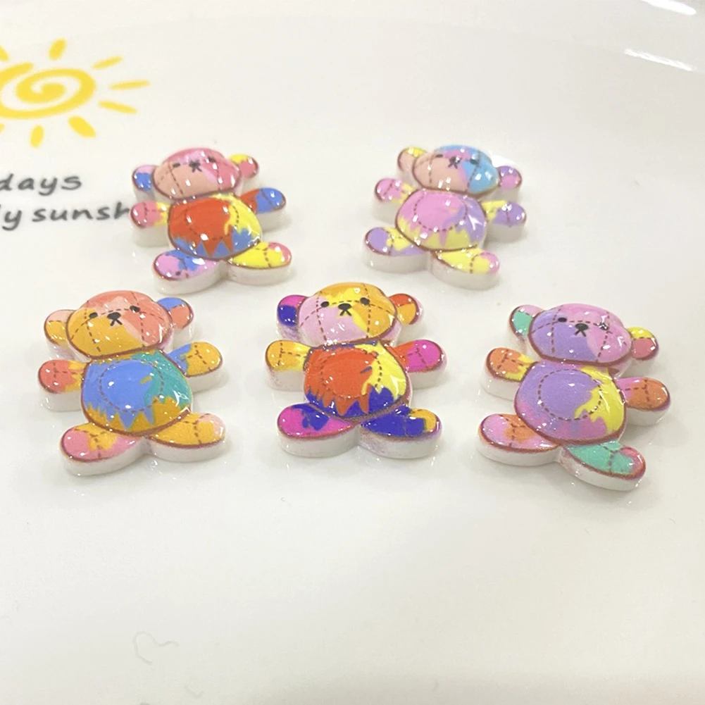 20 шт./лот 21x24 мм полимерный Красочный мини-кулон в виде медведя для изготовления