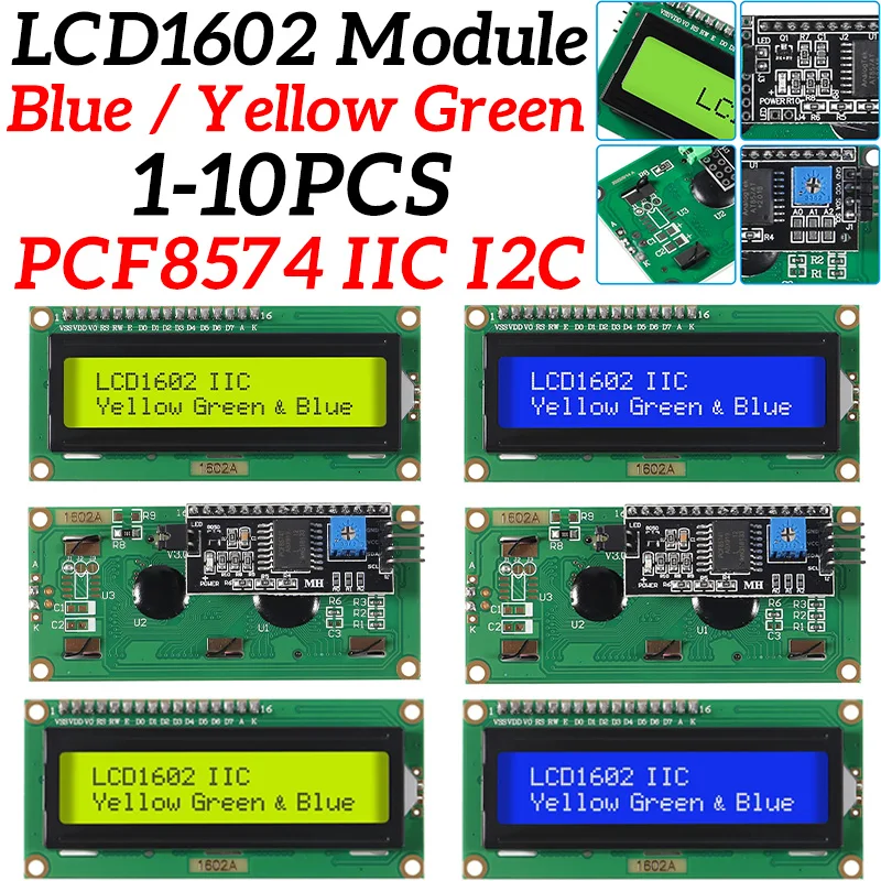 ЖК-дисплей LCD1602 для arduino 1602 дюйма 16x2 знака PCF8574T PCF8574 интерфейс IIC I2C 5 В