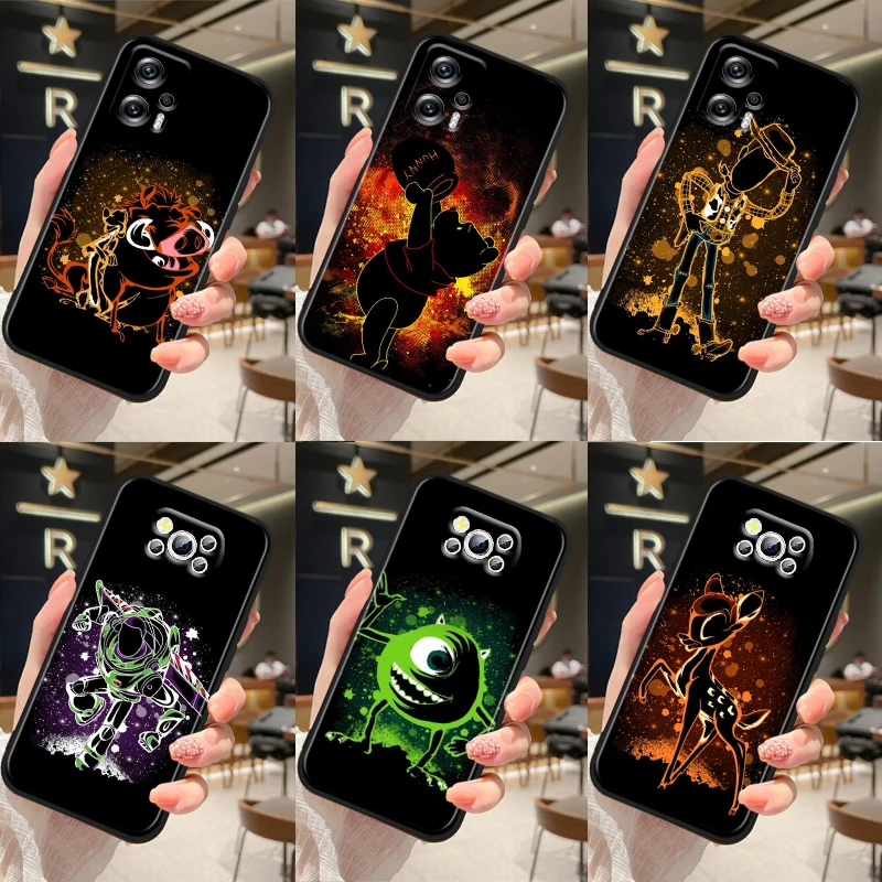 

Disney Cartoon Art For Xiaomi Poco M5 M4 X4 X3 F3 GT NFC M3 C3 M2 F2 F1 X2 Pro Silicone Black Soft Phone Case Fundas