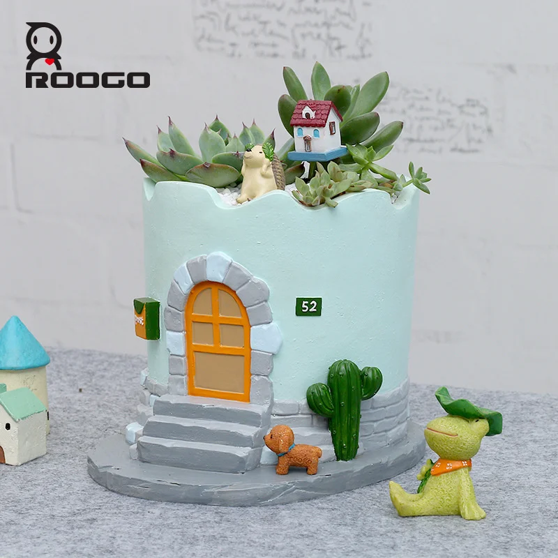 

If European style DIY micro landscape creative zakka Komori living house flowerpot resin craft decoration