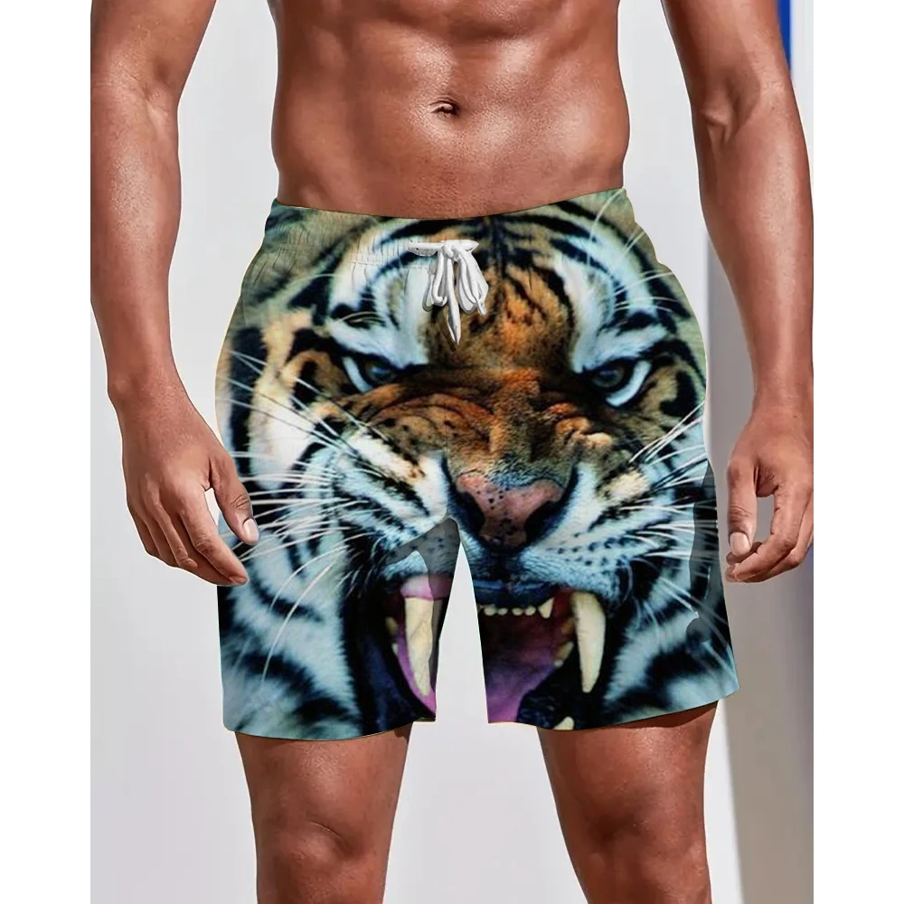 

Мужские модные бриджи Four Seasons с 3D принтом тигра, мужские пляжные брюки для плавания, спортивные удобные разноцветные тренды