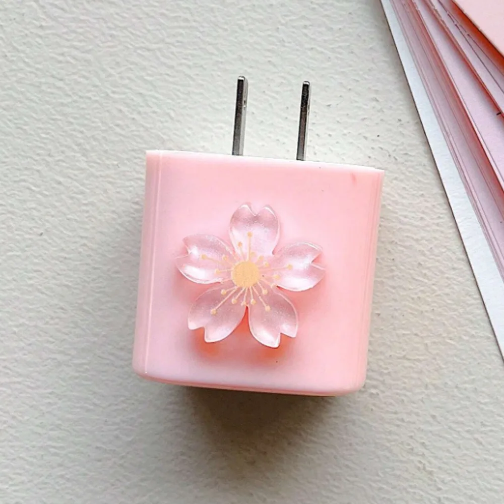 Силиконовый защитный чехол для зарядного устройства с милым 3D цветком iPhone 15 12 13 14