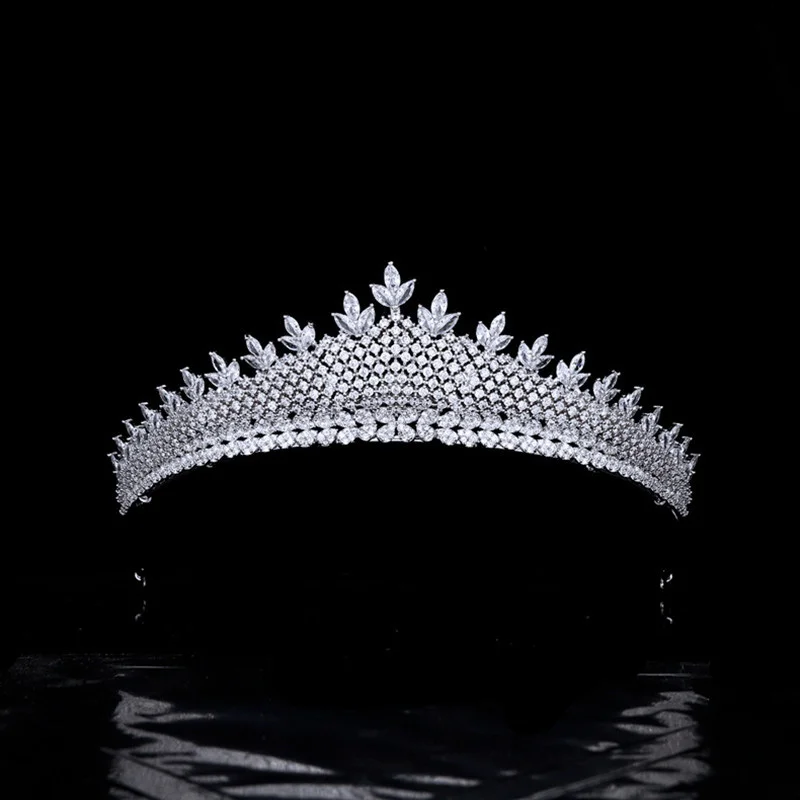 

Forest Series Zircon Crown Leaves Bridal Tiara Headdress Princess Wedding Crown Hair Jewelry Accessories HQ0502