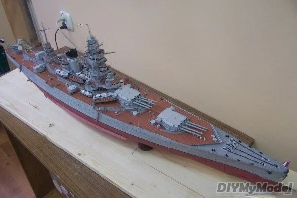 Французский линкор DIYMyModeI Dunkirk в второй мировой войне набор бумажных моделей