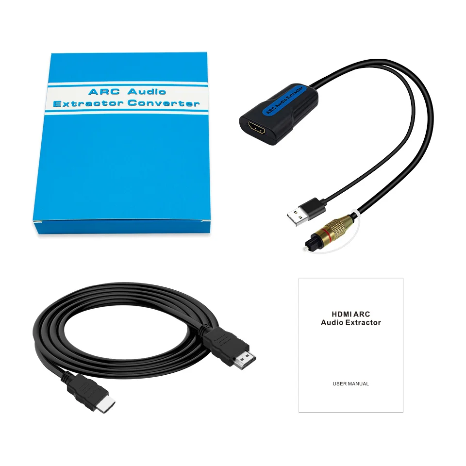 Фото Аудиоэкстрактор HDMI ARC eARC, совместимый с HDMI, для оптического выхода SPDIF TOSLINK, стерео-сплиттер, адаптер, аудиоконвертер №5