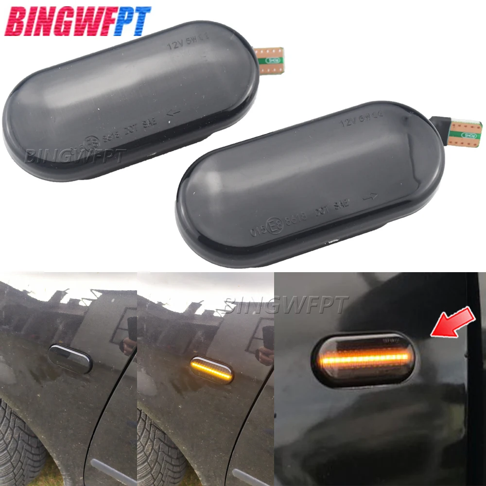 LED Dynamic Side Marker Lights Arrow Turn Signal Blinker Lamps For SEAT Leon Ibiza 6L Ford Focus MK2 VW Golf 3 4 Lupo Passat