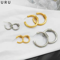 fashion jewelry s925 needle hoop earrings hot sale popular style c shape high quality brass zircon women earrings for party gift