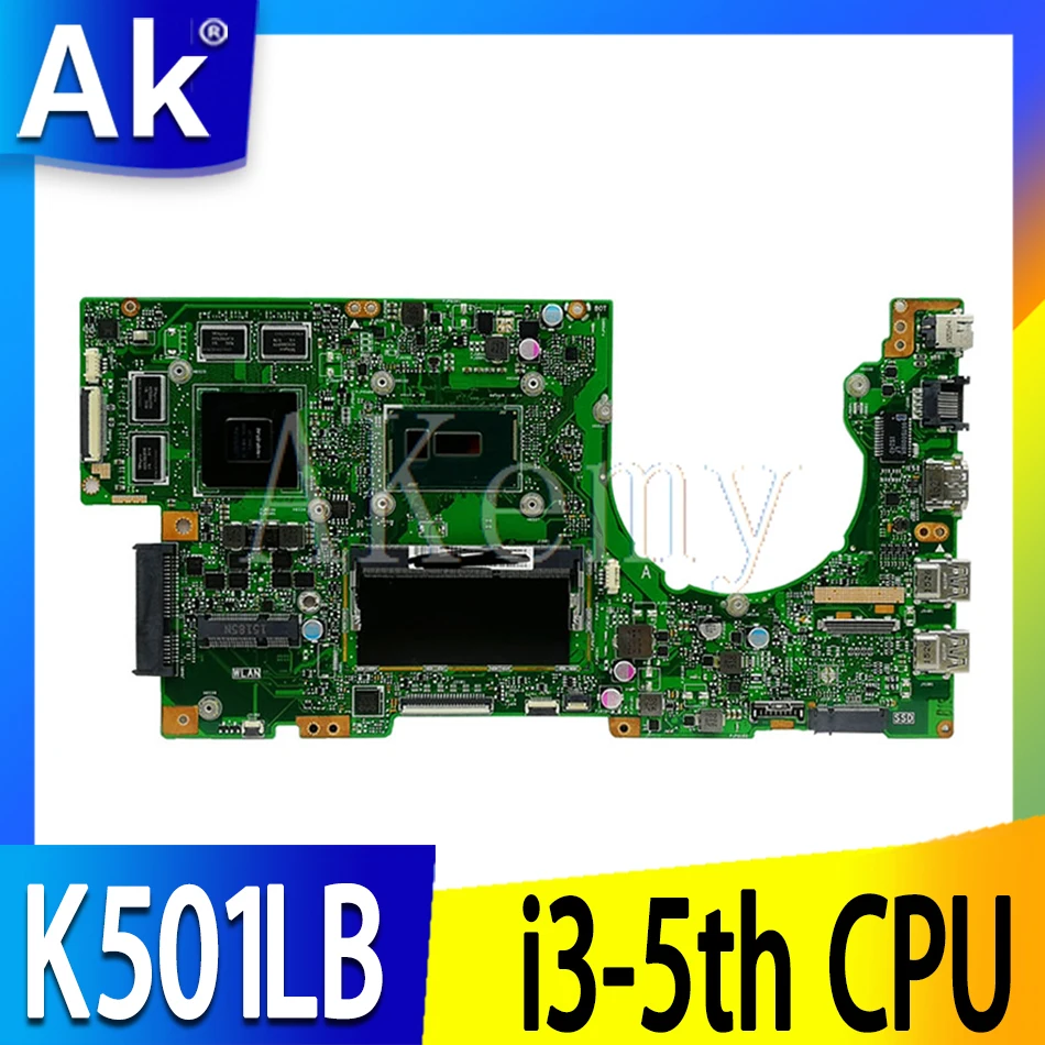 

SAMXINNO K501LB Laptop Motherboard For Asus K501LX K501LN K501LB A501L K501L V505L Mainboard i3-5th CPU GT940M 4GB
