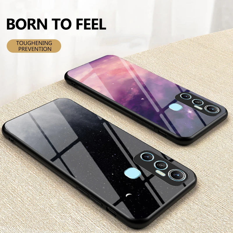 for infinix hot 11s note 10 pro tempered glass colorfull phone case cover free global shipping