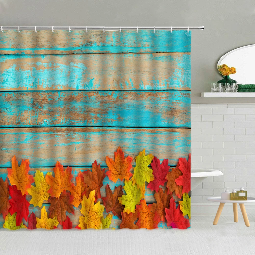 

Elk Forest Snow Landscape Polyester Home Bath Hanging Curtain Washable Fabric Bathroom Set with Shower Curtain and Rugs