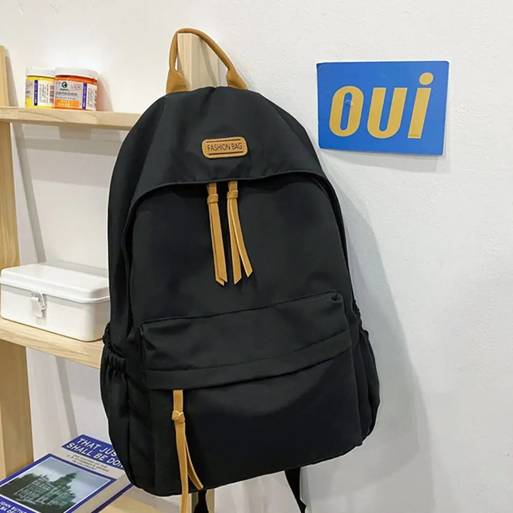 

Teenage Girls Student Solid Color Simple Nylon Rucksack Bags School Bag Backpack