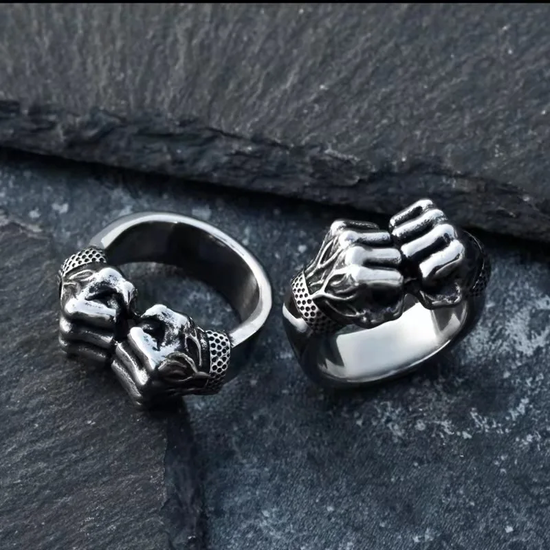 

Simple Retro Opening Adjustable Alloy Fist Sports Rings for men Party Holiday Gift Hip Hop Punk Jewelry Gothic Accessories