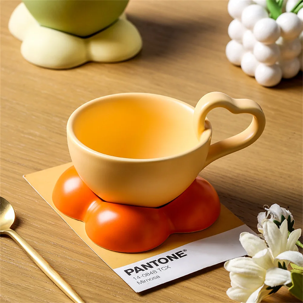 

High Beauty Home Office Tea Cups Ceramic Handmade Breakfast Cup Ins Cute Cup Creative Yogurt Cup Coffee Cup Set Water Cups