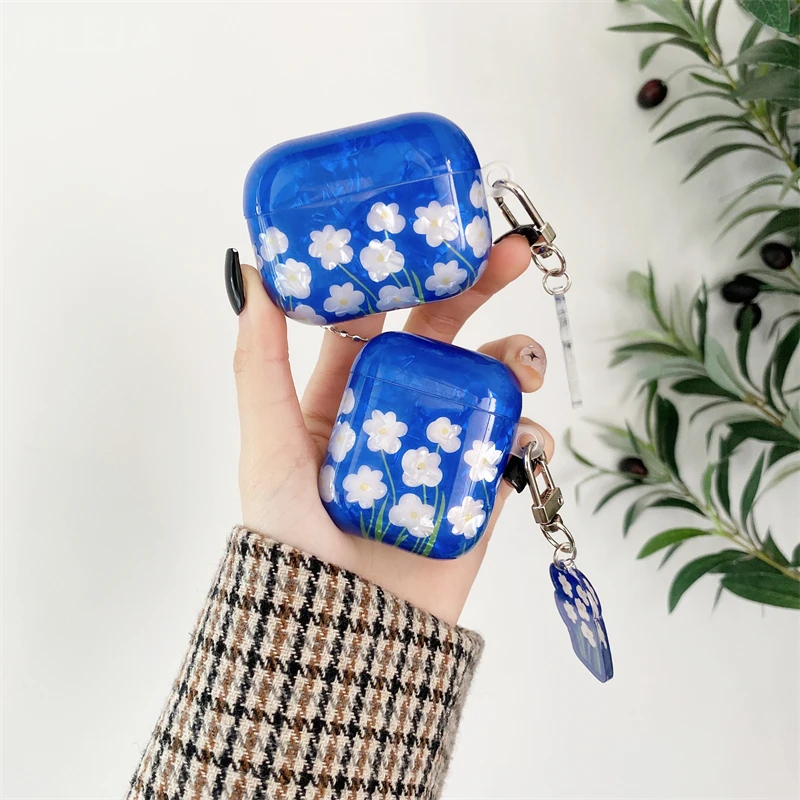 

Luxury Conch Shell Texture Headset Case for Apple Airpods 3 2 1 Pro Cover Cute Flower Silicone Earphone Cases Headphone Fundas