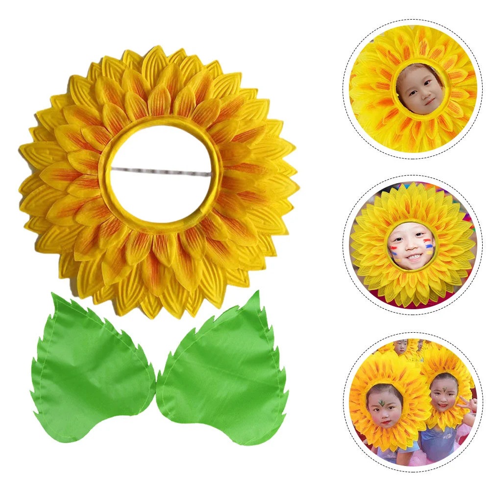 

Headband Flower Costume Accessory Kids Sunflower Funny Headgear Performance Props Headwear Hat