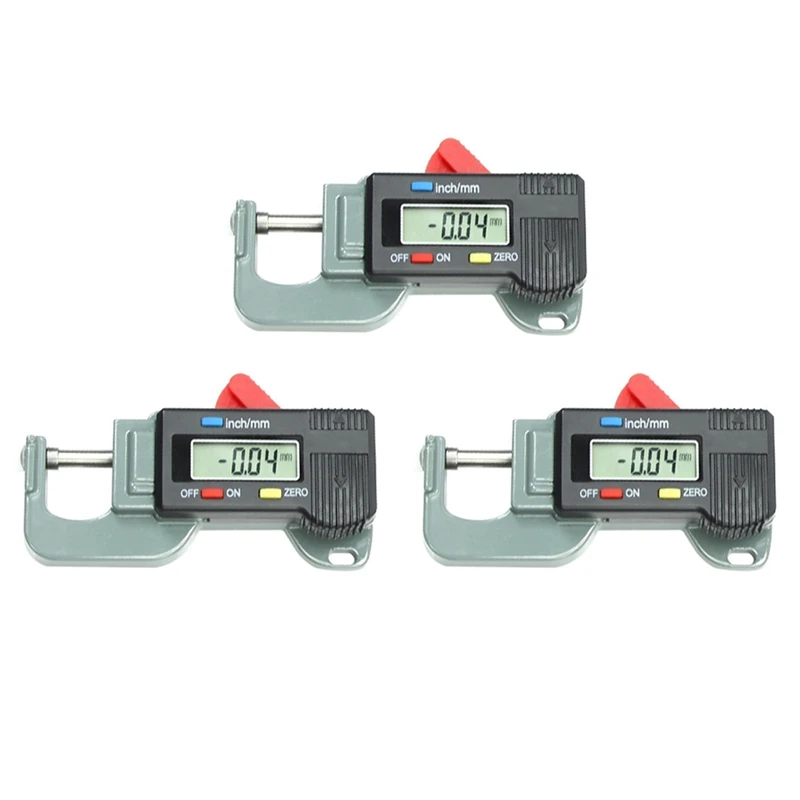 

3X Portable Precise Digital Thickness Gauge Meter Metal Tester Micrometer 0 To 12.7Mm