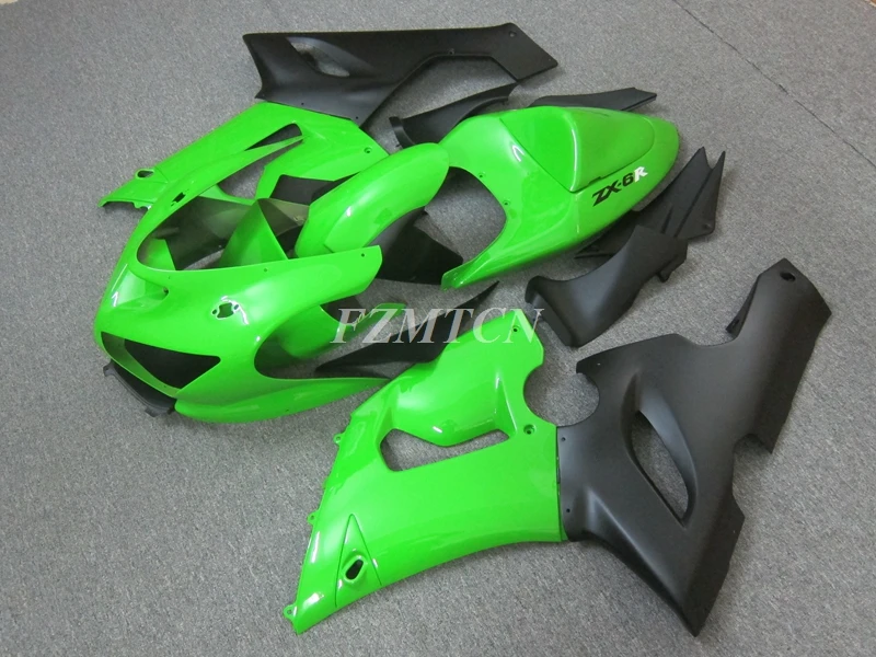 

4Gifts New ABS Whole Motorcycle Fairings Kit Fit for Kawasaki Ninja ZX-6R ZX6R 636 2005 2006 05 06 Bodywork Set Green Black