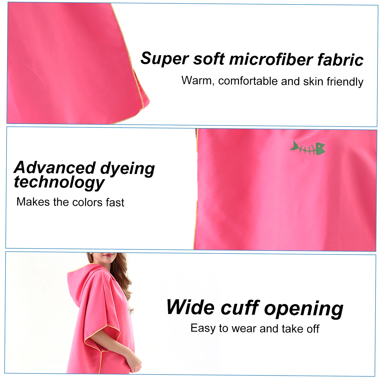 Полотенце-пончо для серфинга Быстросохнущий Халат с капюшоном пляжное одеяло из