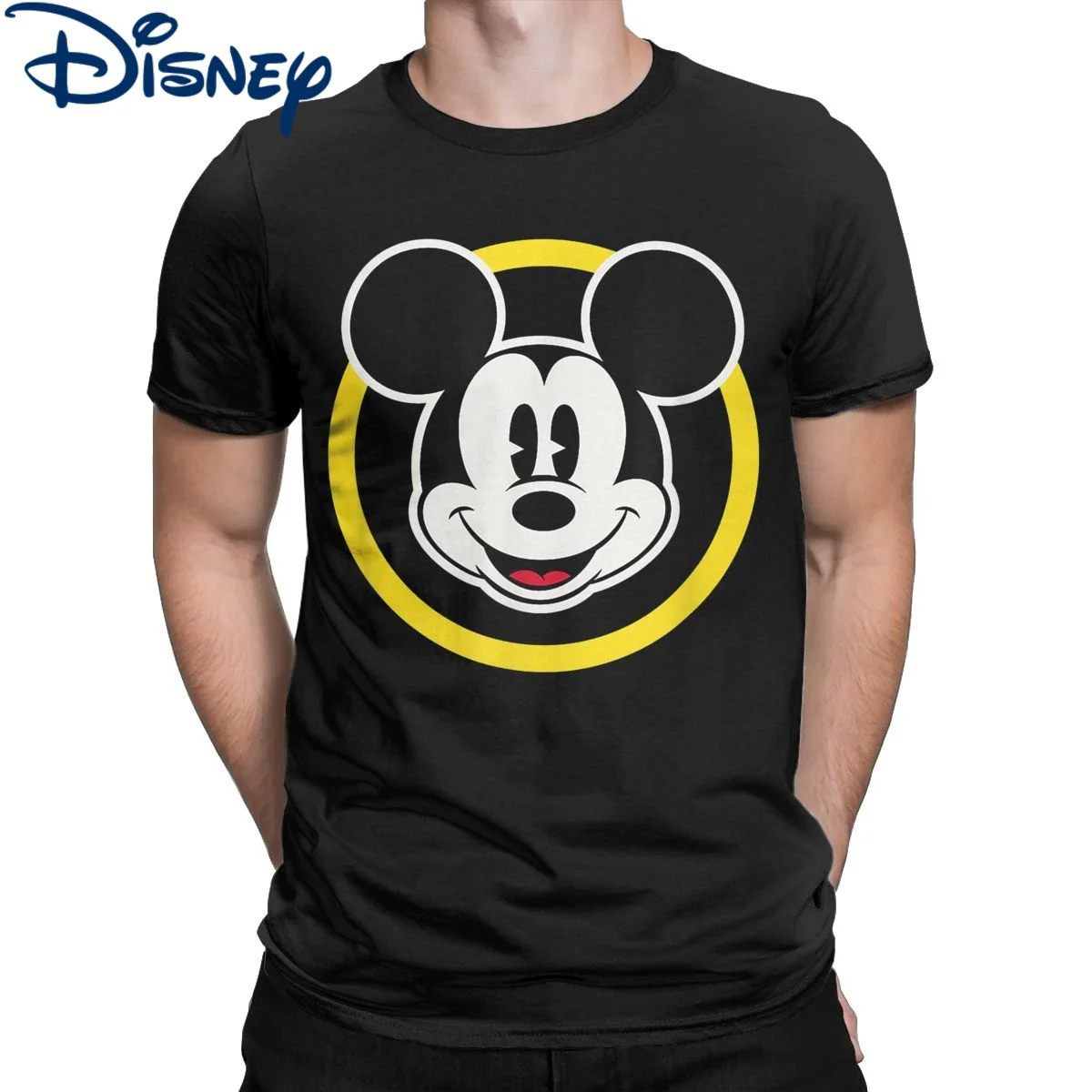 

Disney Forever Mickey Mouse Men T Shirt Cartoon Amazing Tee Shirt Short Sleeve Crewneck T-Shirt 100% Cotton Original Clothing