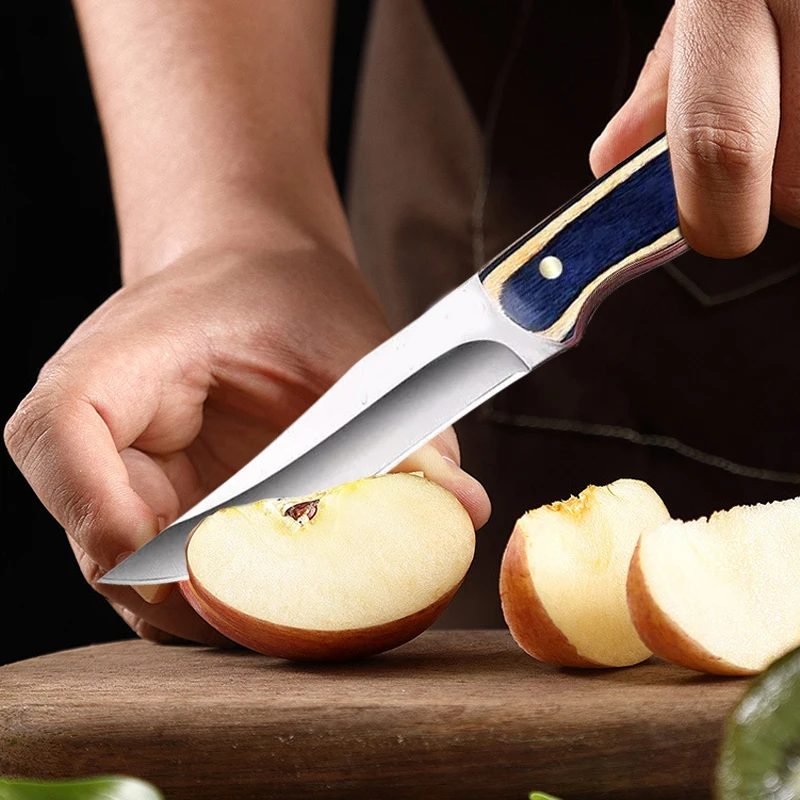 Монгольский нож для мяса карманный резец с деревянной ручкой