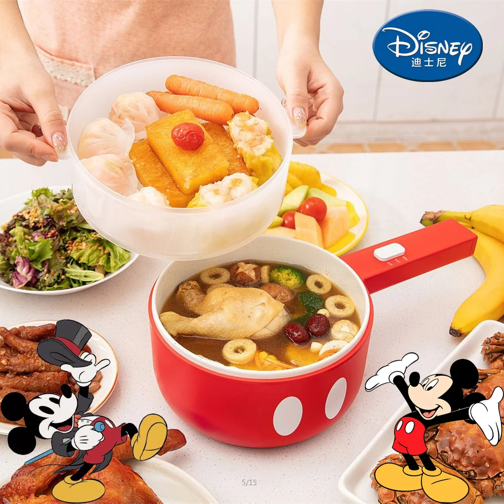 

Многофункциональные электрические варочные аппараты Disney с Микки Маусом, Мультяшные милые рисоварки из нержавеющей стали с ручкой, домашние кухонные принадлежности для готовки