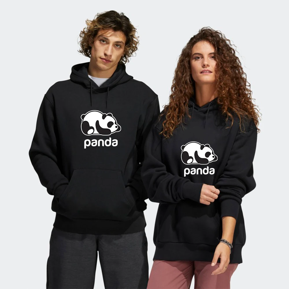 

Мужские Толстовки, Толстовки с принтом панды, топы оверсайз, повседневная женская уличная одежда с длинным рукавом, Мужской пуловер на осен...
