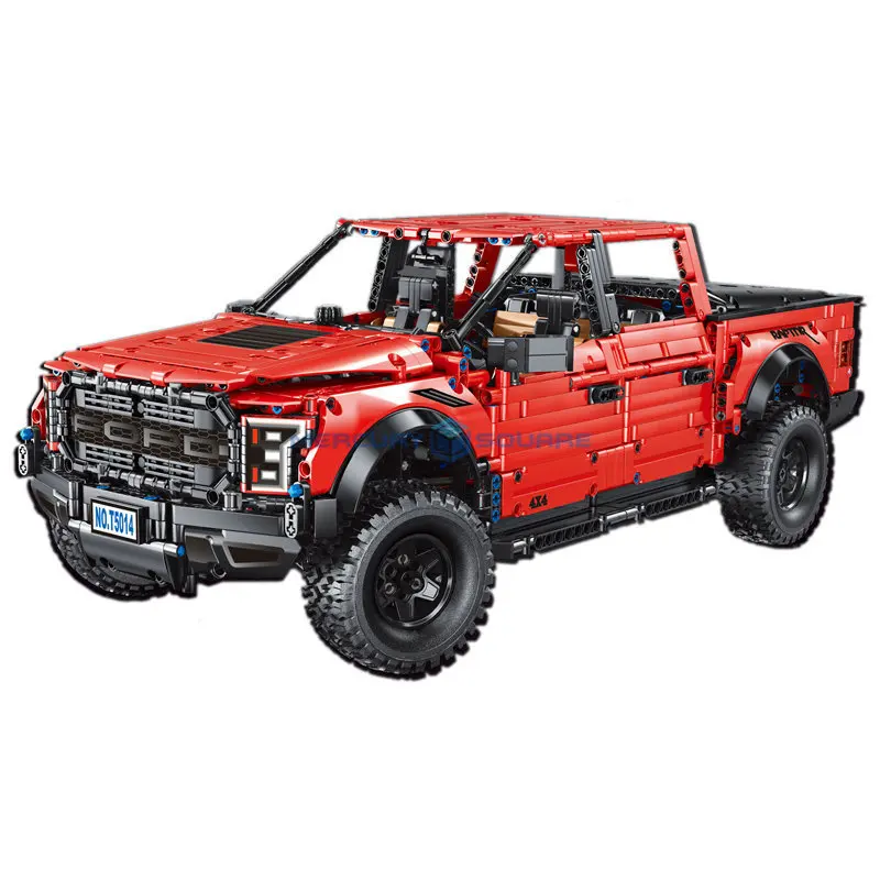 Il modello 1:8 Red F-150 Raptor Pick-Up Truck SUV Super veloce auto da corsa mattoni da costruzione Set tecnico regali di giocattoli scivolosi